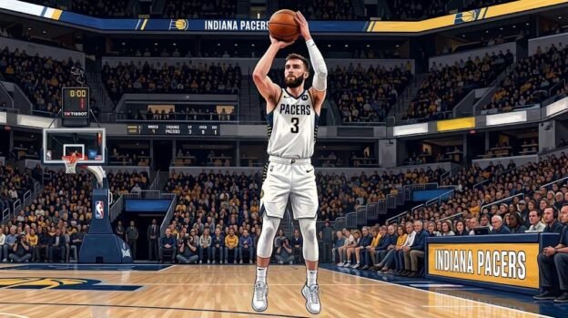 Indiana Pacer's player, Braden Smith shooting the basketball